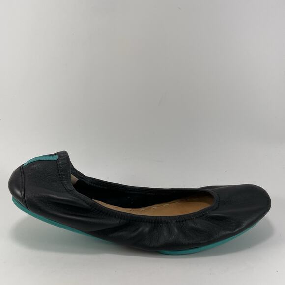 Tieks by Gavrieli Black Leather Ballet Flats Foldable Shoes Womens Size 9 - Picture 1 of 9